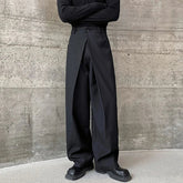 Hearujoy Men's Trousers Baggy Casual Pants Autumn New Pleated Double Waistband Niche Design Trend Korean Straight Leg Pants 9C2189